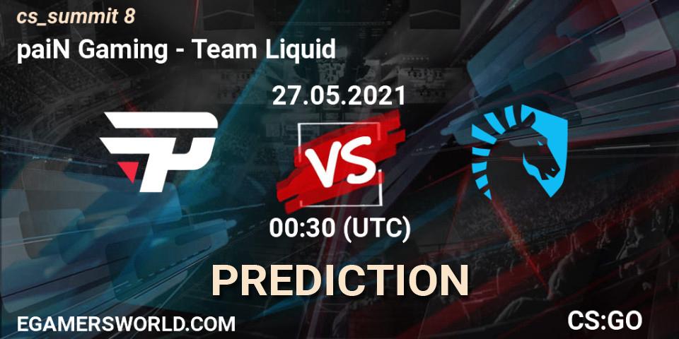 paiN Gaming - Team Liquid: Maç tahminleri. 27.05.2021 at 01:10, Counter-Strike (CS2), cs_summit 8