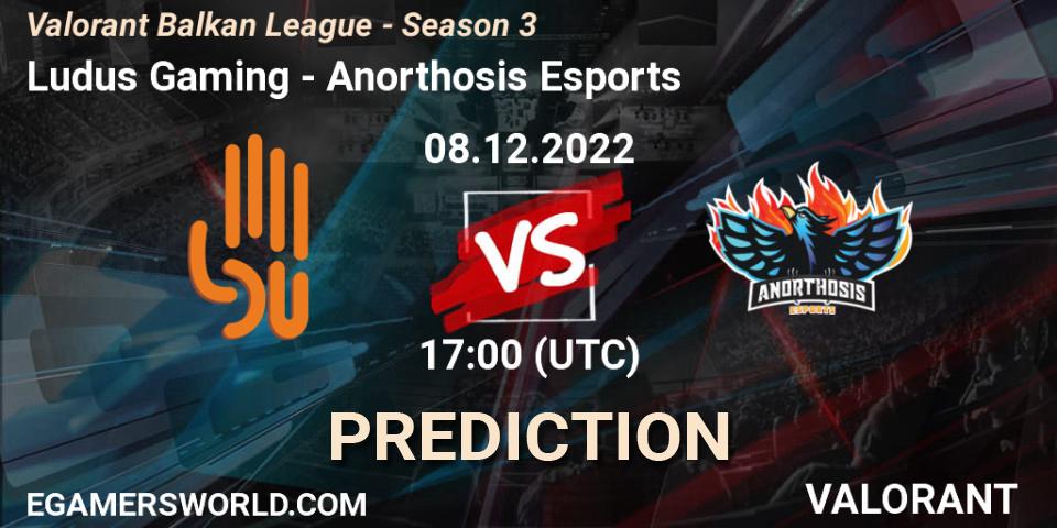 Ludus Gaming - Anorthosis Esports: Maç tahminleri. 08.12.22, VALORANT, Valorant Balkan League - Season 3