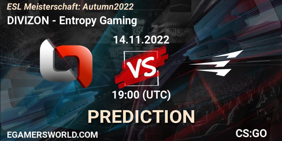 DIVIZON - Entropy Gaming: Maç tahminleri. 17.11.2022 at 19:00, Counter-Strike (CS2), ESL Meisterschaft: Autumn 2022