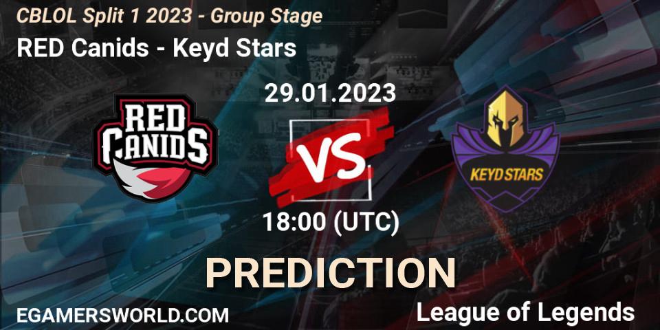 RED Canids - Keyd Stars: Maç tahminleri. 29.01.23, LoL, CBLOL Split 1 2023 - Group Stage