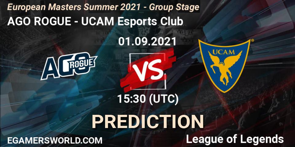 AGO ROGUE - UCAM Esports Club: Maç tahminleri. 01.09.2021 at 15:30, LoL, European Masters Summer 2021 - Group Stage