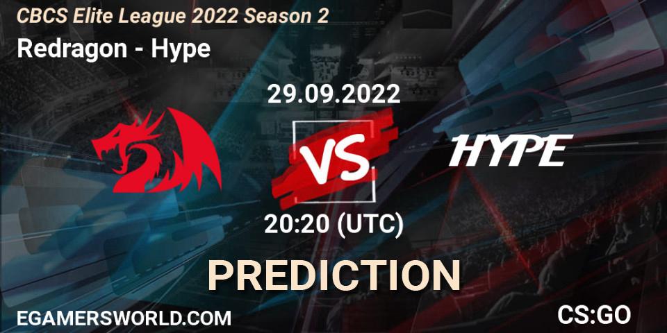 Redragon - Hype: Maç tahminleri. 29.09.2022 at 20:20, Counter-Strike (CS2), CBCS Elite League 2022 Season 2