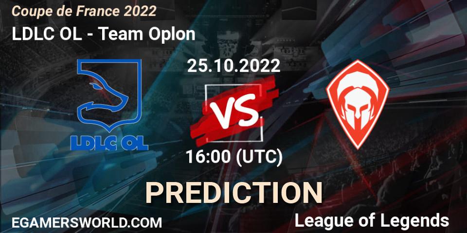LDLC OL - Team Oplon: Maç tahminleri. 25.10.2022 at 16:00, LoL, Coupe de France 2022