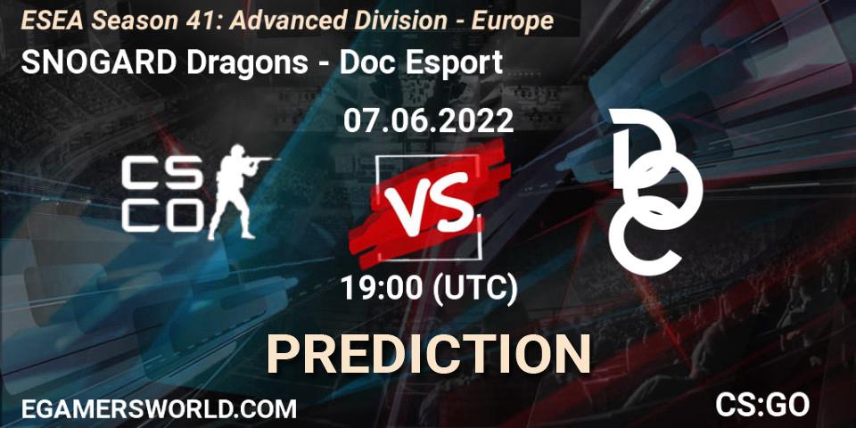 SNOGARD Dragons - Doc Esport: Maç tahminleri. 07.06.2022 at 19:00, Counter-Strike (CS2), ESEA Season 41: Advanced Division - Europe