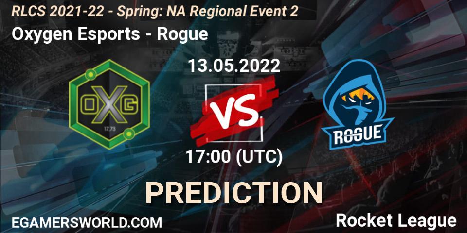 Oxygen Esports - Rogue: Maç tahminleri. 13.05.22, Rocket League, RLCS 2021-22 - Spring: NA Regional Event 2