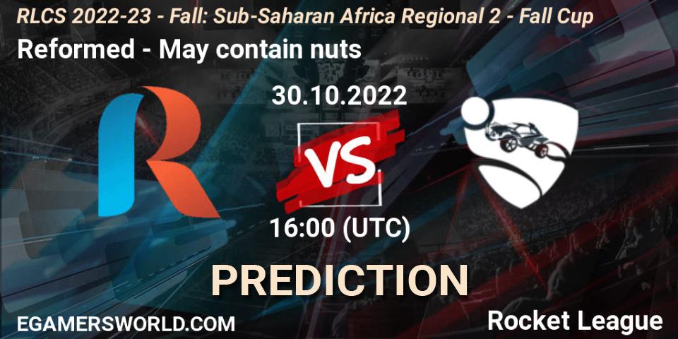 Reformed - May contain nuts: Maç tahminleri. 30.10.2022 at 16:00, Rocket League, RLCS 2022-23 - Fall: Sub-Saharan Africa Regional 2 - Fall Cup