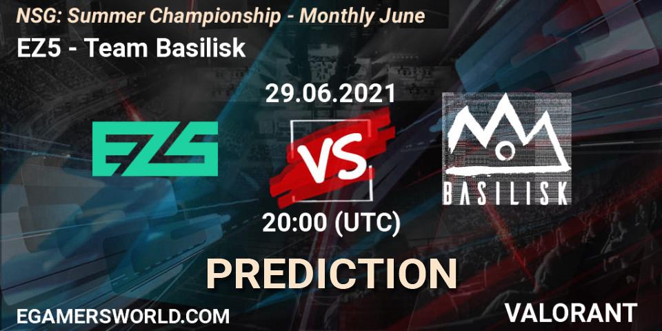 EZ5 - Team Basilisk: Maç tahminleri. 29.06.2021 at 21:00, VALORANT, NSG: Summer Championship - Monthly June