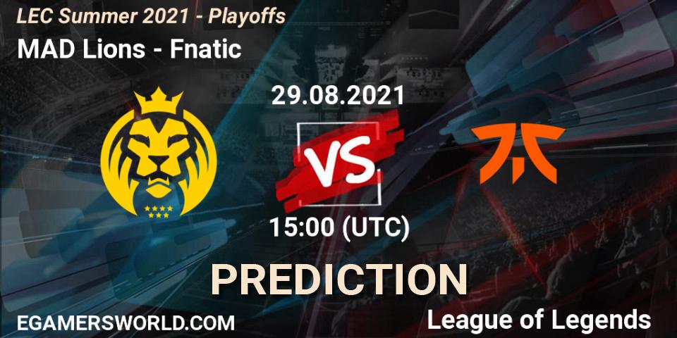 MAD Lions - Fnatic: Maç tahminleri. 29.08.2021 at 15:20, LoL, LEC Summer 2021 - Playoffs