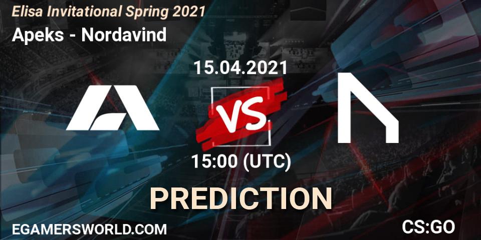Apeks - Nordavind: Maç tahminleri. 15.04.2021 at 15:00, Counter-Strike (CS2), Elisa Invitational Spring 2021