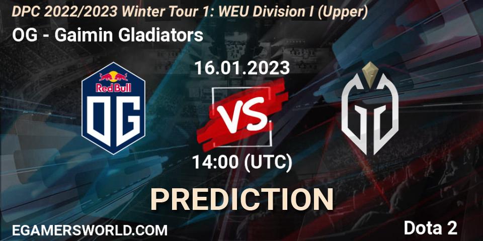 OG - Gaimin Gladiators: Maç tahminleri. 16.01.2023 at 13:57, Dota 2, DPC 2022/2023 Winter Tour 1: WEU Division I (Upper)