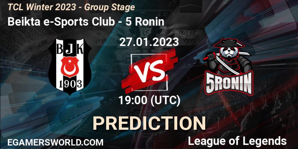 Beşiktaş e-Sports Club - 5 Ronin: Maç tahminleri. 27.01.2023 at 18:30, LoL, TCL Winter 2023 - Group Stage
