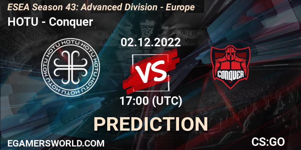 HOTU - Conquer: Maç tahminleri. 02.12.22, CS2 (CS:GO), ESEA Season 43: Advanced Division - Europe