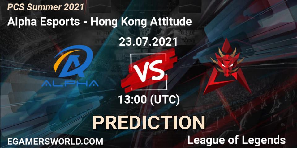 Alpha Esports - Hong Kong Attitude: Maç tahminleri. 23.07.21, LoL, PCS Summer 2021