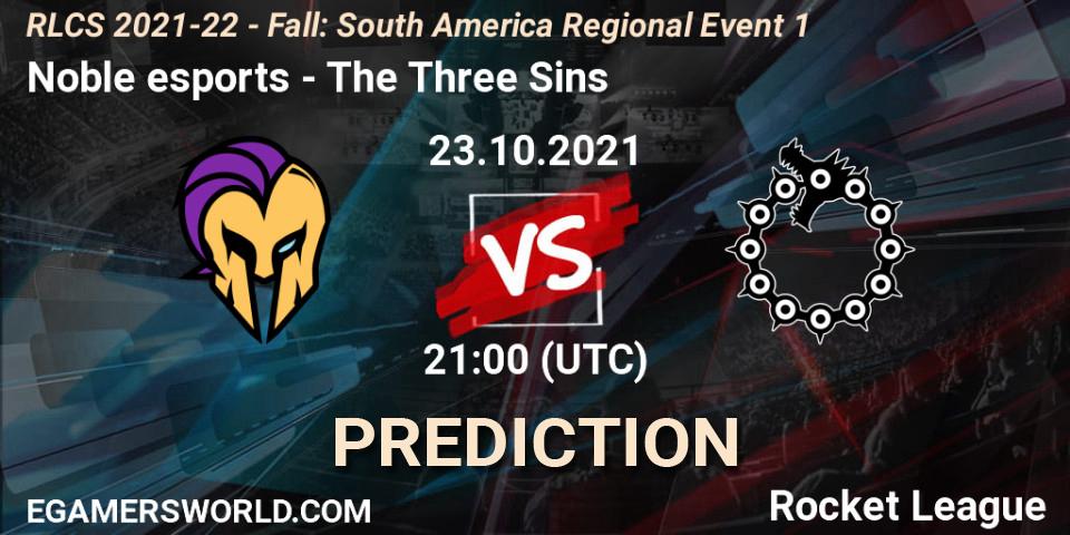 Noble esports - The Three Sins: Maç tahminleri. 23.10.21, Rocket League, RLCS 2021-22 - Fall: South America Regional Event 1