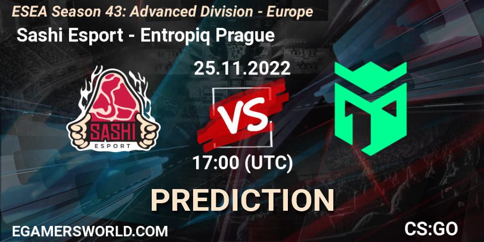  Sashi Esport - Entropiq Prague: Maç tahminleri. 25.11.2022 at 17:00, Counter-Strike (CS2), ESEA Season 43: Advanced Division - Europe