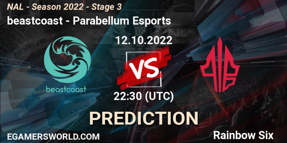beastcoast - Parabellum Esports: Maç tahminleri. 12.10.2022 at 22:30, Rainbow Six, NAL - Season 2022 - Stage 3