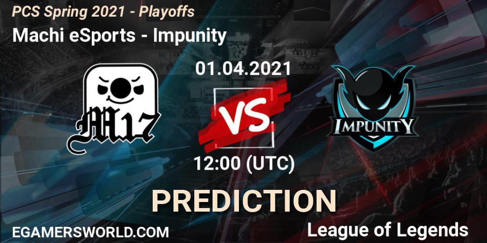 Machi eSports - Impunity: Maç tahminleri. 01.04.2021 at 12:10, LoL, PCS Spring 2021 - Playoffs