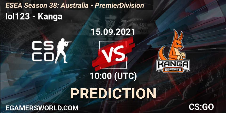 lol123 - Kanga: Maç tahminleri. 27.09.21, CS2 (CS:GO), ESEA Season 38: Australia - Premier Division