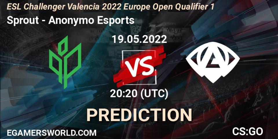 Sprout - Anonymo Esports: Maç tahminleri. 19.05.2022 at 20:20, Counter-Strike (CS2), ESL Challenger Valencia 2022 Europe Open Qualifier 1