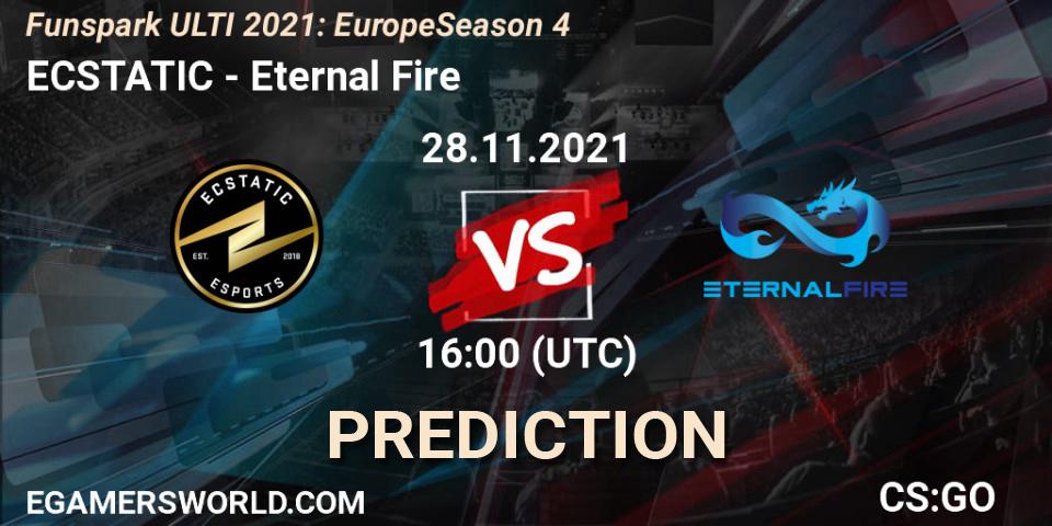 ECSTATIC - Eternal Fire: Maç tahminleri. 28.11.2021 at 16:00, Counter-Strike (CS2), Funspark ULTI 2021: Europe Season 4