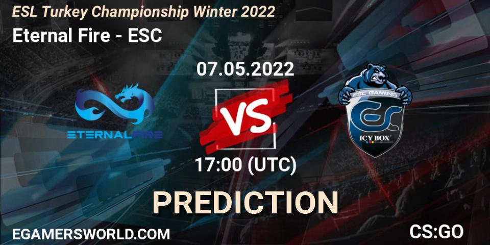 Eternal Fire - ESC: Maç tahminleri. 07.05.2022 at 17:00, Counter-Strike (CS2), ESL Türkiye Şampiyonası: Winter 2022
