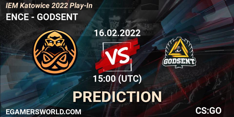 ENCE - GODSENT: Maç tahminleri. 16.02.2022 at 15:00, Counter-Strike (CS2), IEM Katowice 2022 Play-In