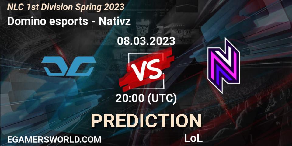 Domino esports - Nativz: Maç tahminleri. 14.02.23, LoL, NLC 1st Division Spring 2023