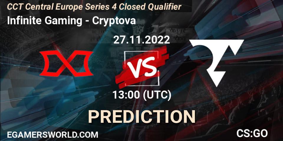 Infinite Gaming - Cryptova: Maç tahminleri. 27.11.22, CS2 (CS:GO), CCT Central Europe Series 4 Closed Qualifier