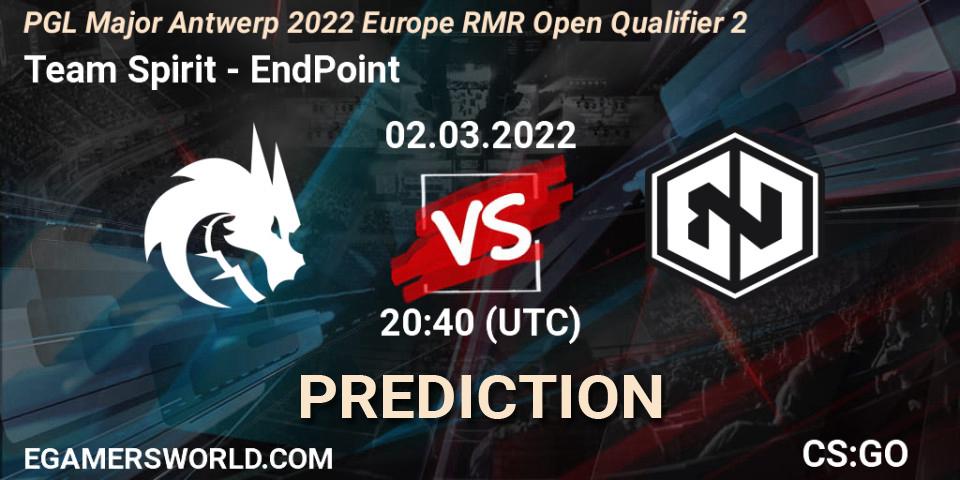 Team Spirit - EndPoint: Maç tahminleri. 02.03.22, CS2 (CS:GO), PGL Major Antwerp 2022 Europe RMR Open Qualifier 2