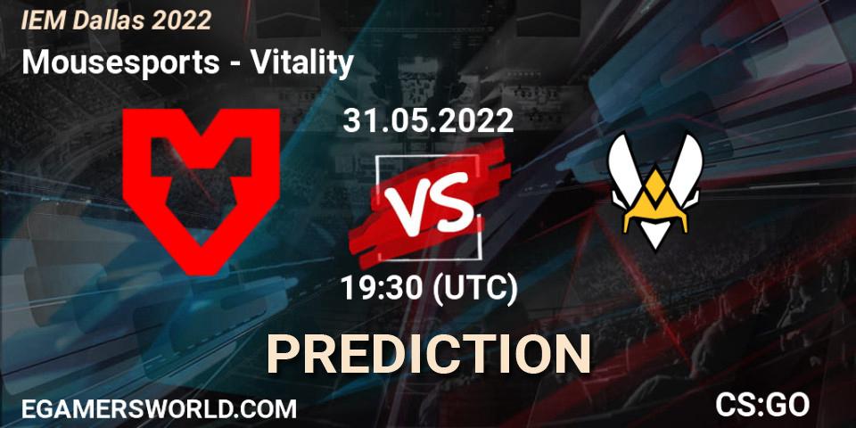 Mousesports - Vitality: Maç tahminleri. 31.05.2022 at 19:30, Counter-Strike (CS2), IEM Dallas 2022