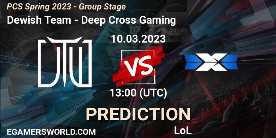 Dewish Team - Deep Cross Gaming: Maç tahminleri. 19.02.2023 at 11:30, LoL, PCS Spring 2023 - Group Stage