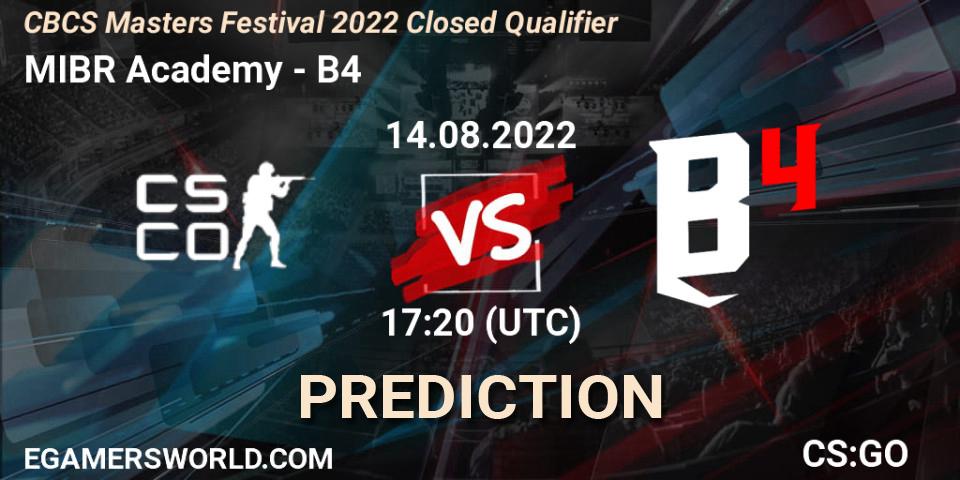MIBR Academy - B4: Maç tahminleri. 14.08.2022 at 17:20, Counter-Strike (CS2), CBCS Masters Festival 2022 Closed Qualifier