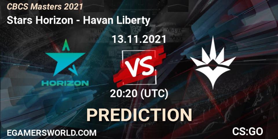 Stars Horizon - Havan Liberty: Maç tahminleri. 13.11.2021 at 20:20, Counter-Strike (CS2), CBCS Masters 2021