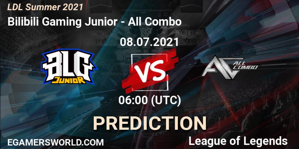 Bilibili Gaming Junior - All Combo: Maç tahminleri. 08.07.2021 at 06:00, LoL, LDL Summer 2021
