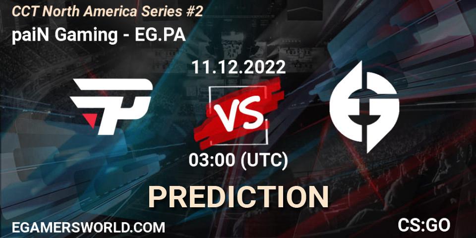 paiN Gaming - EG.PA: Maç tahminleri. 11.12.22, CS2 (CS:GO), CCT North America Series #2