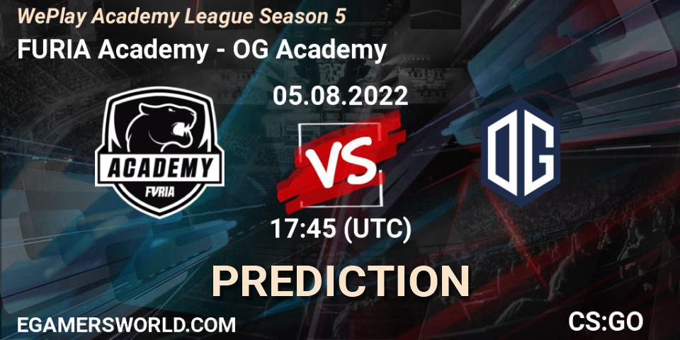 FURIA Academy - OG Academy: Maç tahminleri. 05.08.2022 at 17:45, Counter-Strike (CS2), WePlay Academy League Season 5