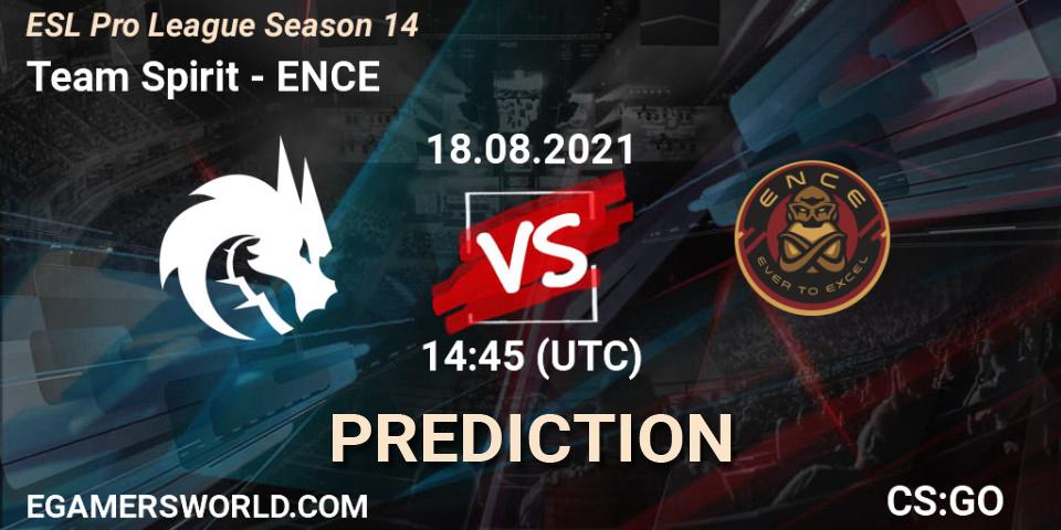 Team Spirit - ENCE: Maç tahminleri. 18.08.2021 at 14:45, Counter-Strike (CS2), ESL Pro League Season 14