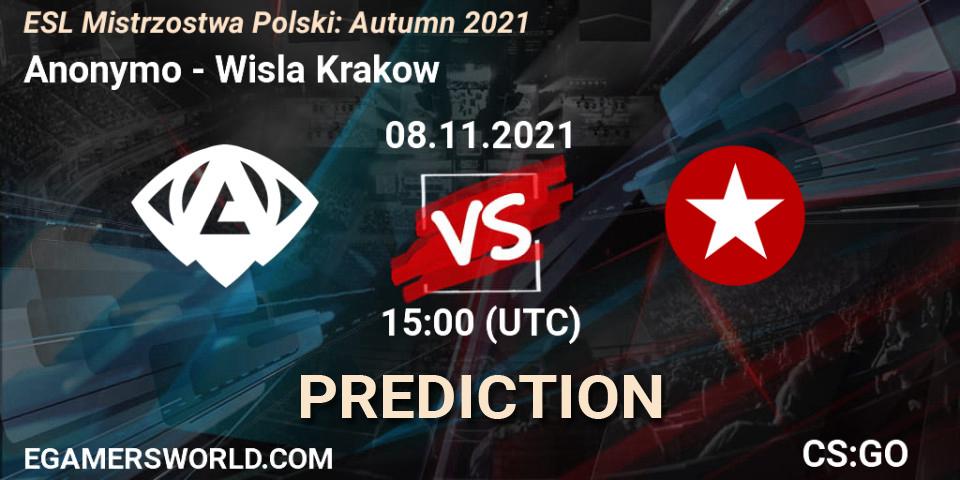 Anonymo - Wisla Krakow: Maç tahminleri. 08.11.2021 at 15:00, Counter-Strike (CS2), ESL Mistrzostwa Polski: Autumn 2021