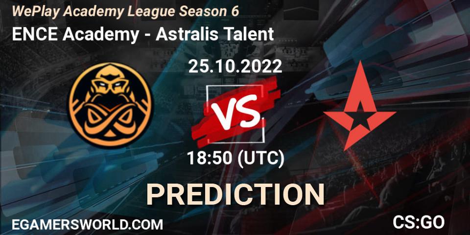 ENCE Academy - Astralis Talent: Maç tahminleri. 25.10.2022 at 19:20, Counter-Strike (CS2), WePlay Academy League Season 6