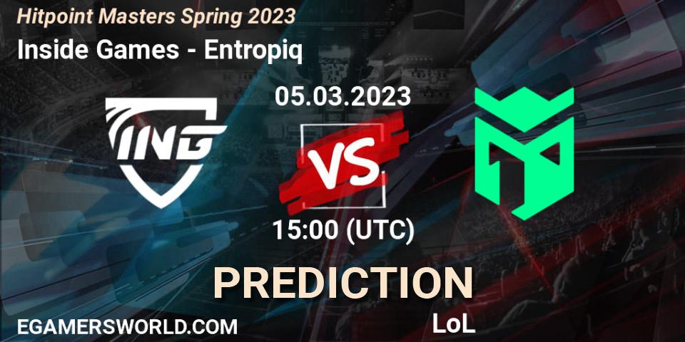 Inside Games - Entropiq: Maç tahminleri. 07.02.23, LoL, Hitpoint Masters Spring 2023