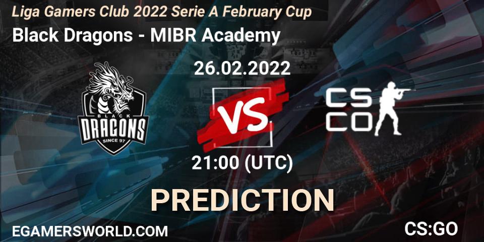 Black Dragons - MIBR Academy: Maç tahminleri. 26.02.2022 at 21:00, Counter-Strike (CS2), Liga Gamers Club 2022 Serie A February Cup