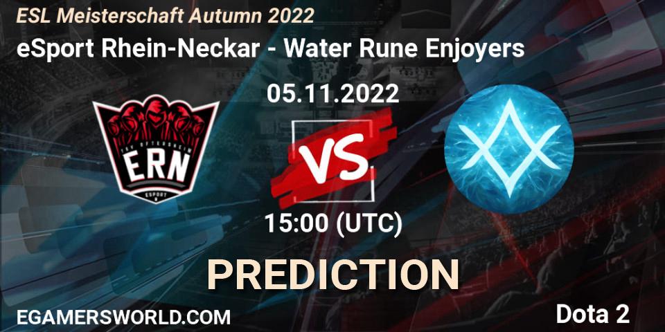 eSport Rhein-Neckar - Water Rune Enjoyers: Maç tahminleri. 05.11.2022 at 14:02, Dota 2, ESL Meisterschaft Autumn 2022