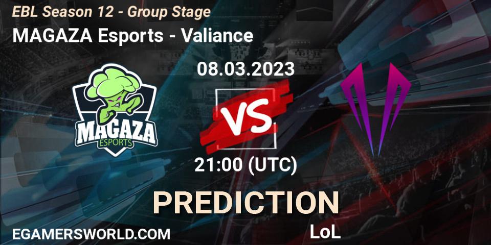 MAGAZA Esports - Valiance: Maç tahminleri. 08.03.23, LoL, EBL Season 12 - Group Stage