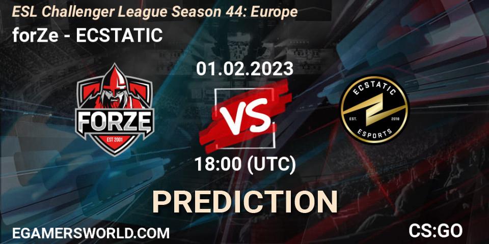forZe - ECSTATIC: Maç tahminleri. 01.02.23, CS2 (CS:GO), ESL Challenger League Season 44: Europe