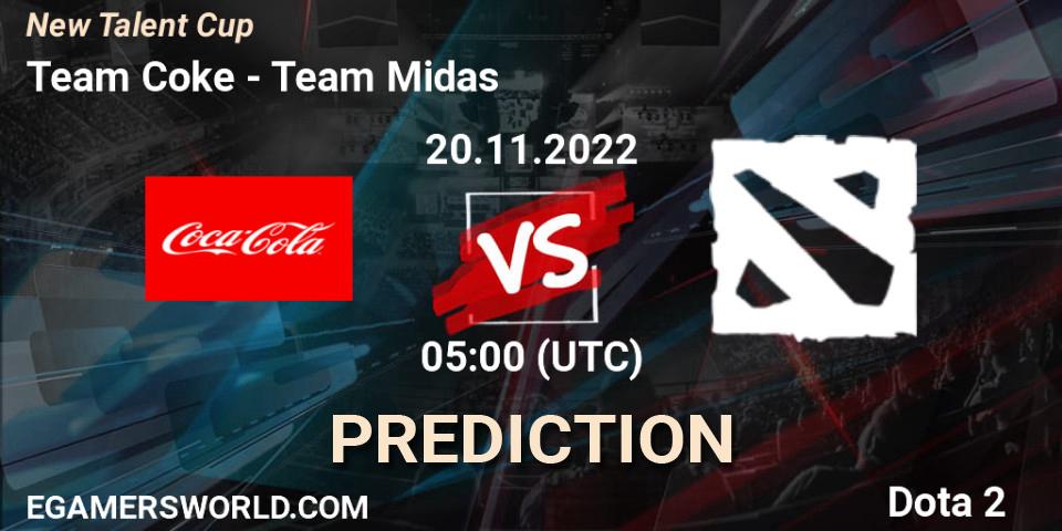Team Coke - Team Midas: Maç tahminleri. 20.11.2022 at 05:18, Dota 2, New Talent Cup