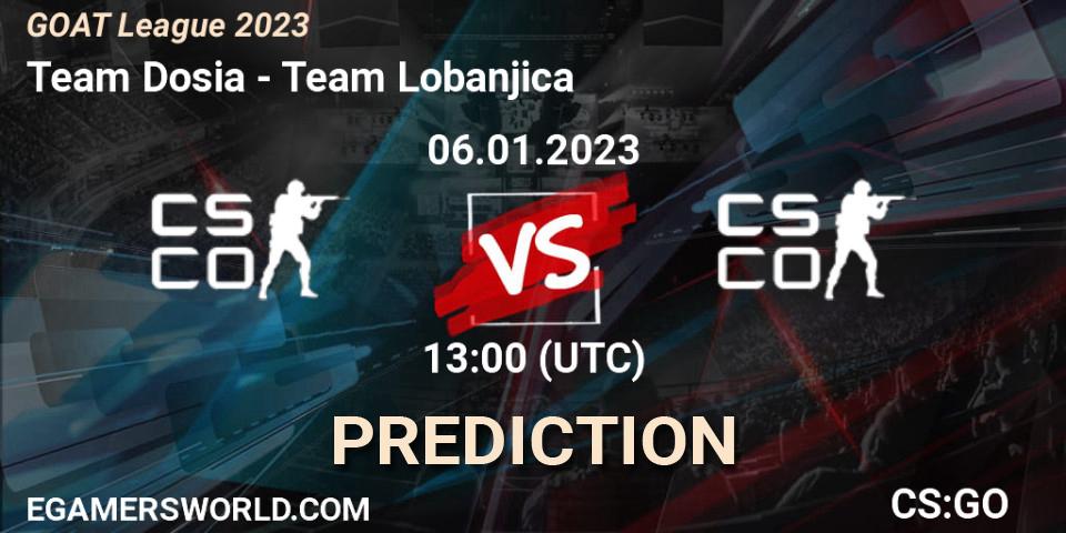 Team Dosia - Team Lobanjica: Maç tahminleri. 06.01.2023 at 13:00, Counter-Strike (CS2), GOAT League 2023
