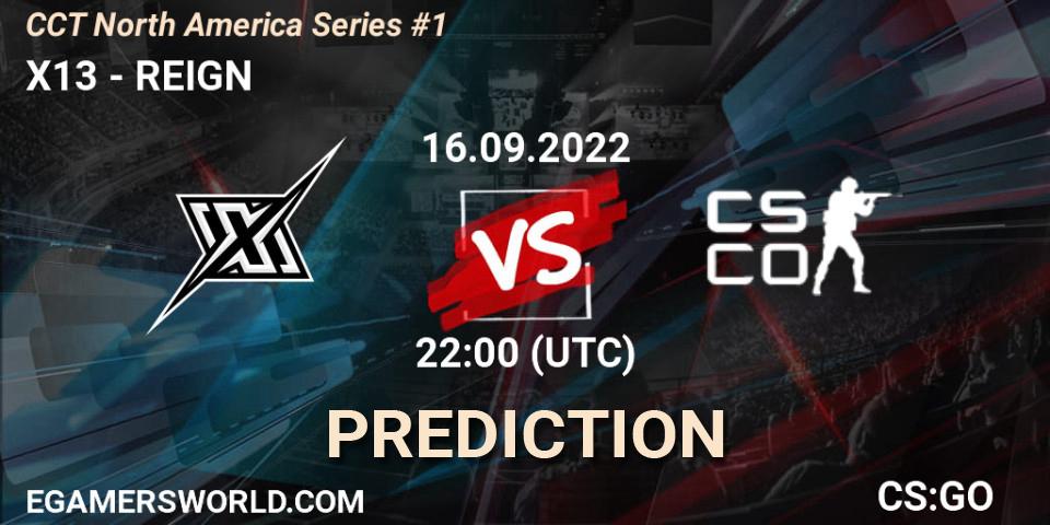 X13 - REIGN: Maç tahminleri. 16.09.2022 at 22:00, Counter-Strike (CS2), CCT North America Series #1