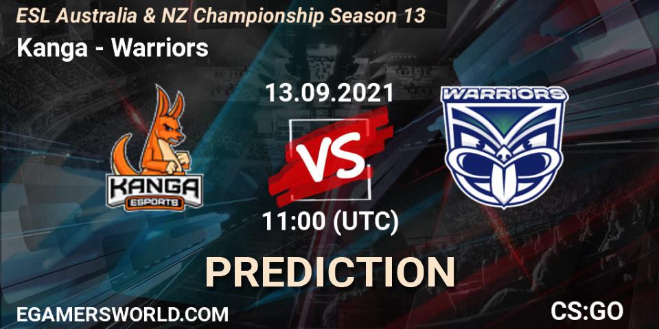 Kanga - Warriors: Maç tahminleri. 13.09.2021 at 11:10, Counter-Strike (CS2), ESL Australia & NZ Championship Season 13