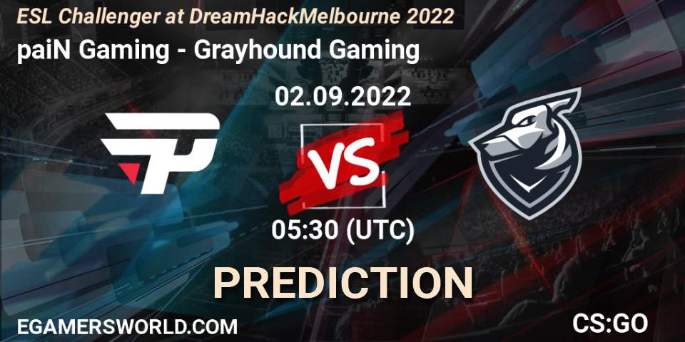 paiN Gaming - Grayhound Gaming: Maç tahminleri. 02.09.2022 at 05:50, Counter-Strike (CS2), ESL Challenger at DreamHack Melbourne 2022
