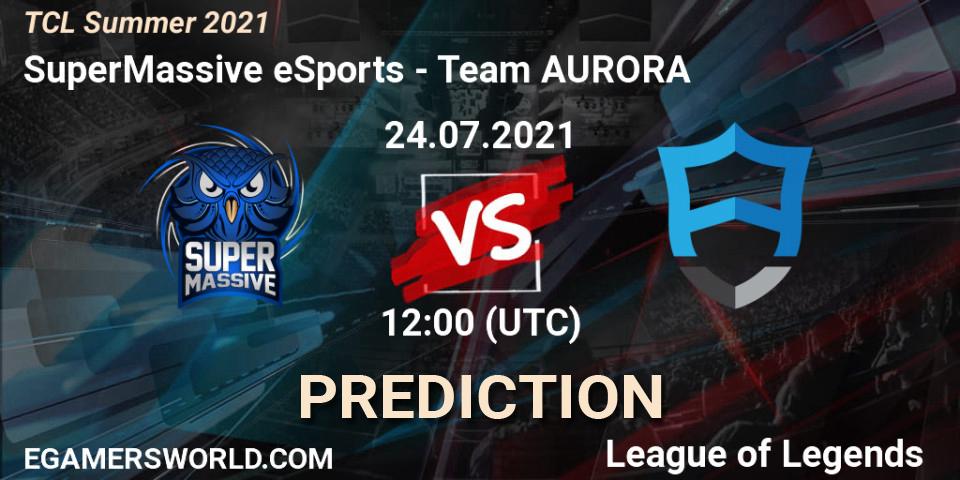 SuperMassive eSports - Team AURORA: Maç tahminleri. 24.07.2021 at 12:00, LoL, TCL Summer 2021
